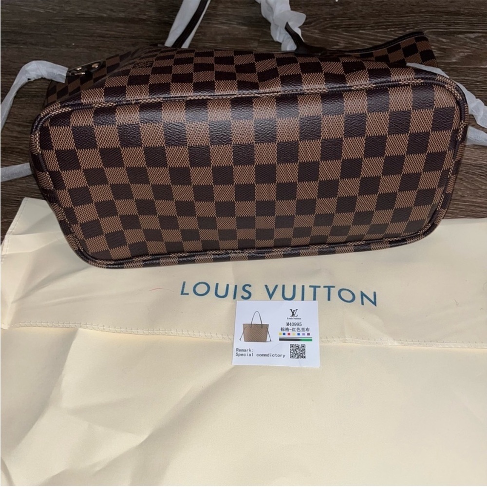 Cute fashion Brown Checkered Tote Bag - Picture 5 of 5